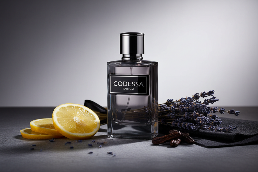 Codessa Inspiriert von: CODE von ARMANI. Würzig, frisch &amp; elegant. Dieser Duft bietet eine ausgewogene Komposition, die seinen besonderen Charakter unterstreicht.

Kopfnote: Zitrone
Herznote: Lavendel
Basisnote: Tonkabohne, Leder
Eigenschaften: aromatisch