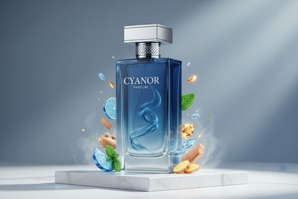 Cyanor Inspiriert von: BLUE von CHANEL EDP. Frisch, aromatisch, elegant. Dieser Duft bietet eine ausgewogene Komposition, die seinen besonderen Charakter unterstreicht.

Kopfnote: Zitrone, Minze
Herznote: Ingwer, Iso E Super
Basisnote: Sandelholz, Zedernholz
Eigenschaften: frisch, maskulin