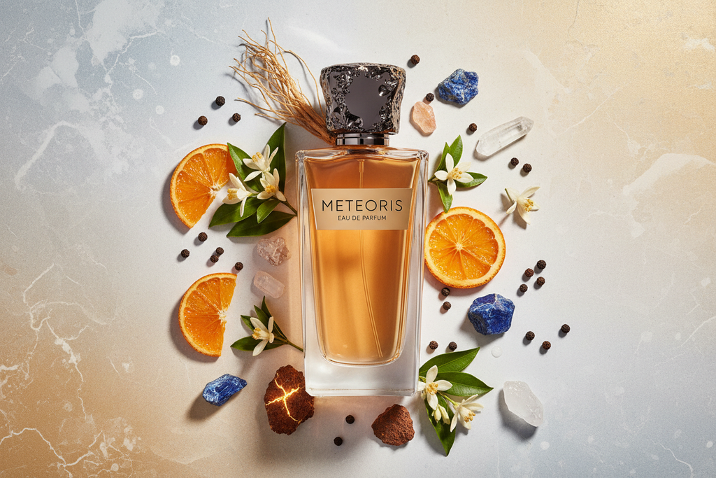 Meteoris Inspiriert von: MÉTÉORE von LOUIS VUITTON. Frisch, würzig, mineralisch. Dieser Duft bietet eine ausgewogene Komposition, die seinen besonderen Charakter unterstreicht.

Kopfnote: Mandarine
Herznote: Pfeffer, Neroli
Basisnote: Vetiver, Amber
Eigenschaften: frisch, würzig