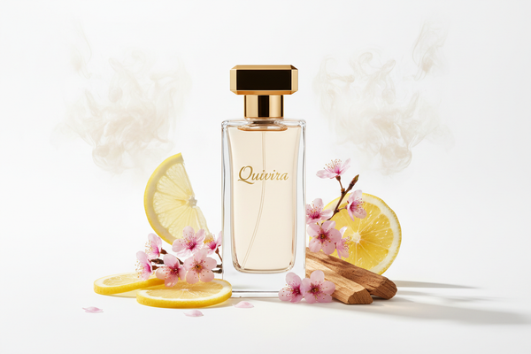 Quivira Inspiriert von: Q von DOLCE &amp; GABBANA. Frisch-fruchtig &amp; modern. Dieser Duft bietet eine ausgewogene Komposition, die seinen besonderen Charakter unterstreicht.

Kopfnote: Lemon
Herznote: Cherry Blossom
Basisnote: Cedarwood, Musk
Eigenschaften: fruchtig, frisch