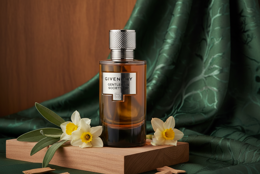 Socian Inspiriert von: GIVENCHY von GENTLEMAN SOCIETY EDP. Holzig, aromatisch, maskulin. Dieser Duft bietet eine ausgewogene Komposition, die seinen besonderen Charakter unterstreicht.

Kopfnote: Salbei
Herznote: Narzisse
Basisnote: Sandelholz, Vetiver
Eigenschaften: modern, elegant