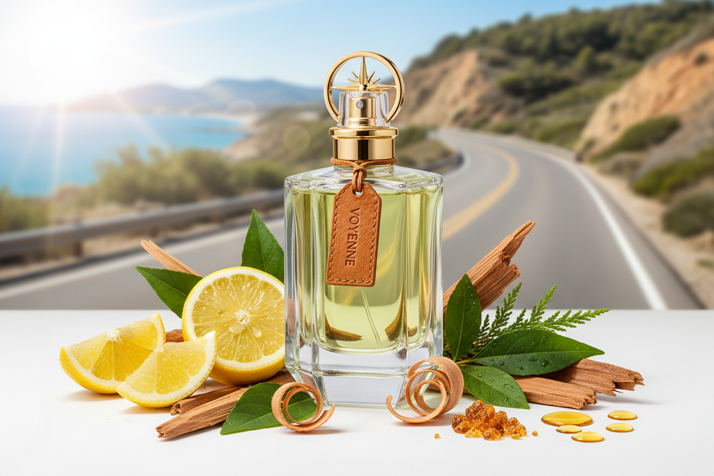 Voyenne Inspiriert von: SUR LA ROUTE von LOUIS VUITTON. Grün-zitrisch, holzig &amp; frisch. Dieser Duft bietet eine ausgewogene Komposition, die seinen besonderen Charakter unterstreicht.

Kopfnote: Zitrone
Herznote: Zedernholz
Basisnote: Patchouli, Amber
Eigenschaften: frisch, holzig